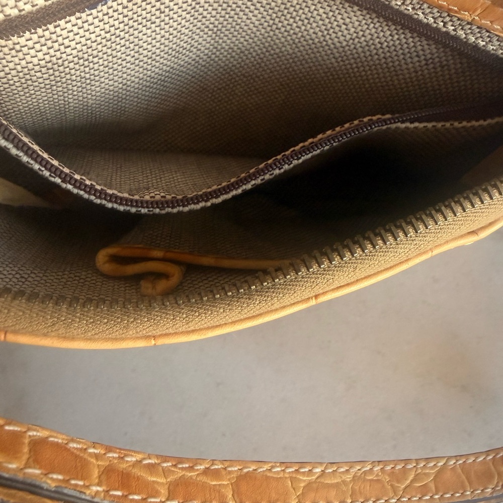 Dooney & Bourke Brown Crocodile Embossed Shoulder Bag - Picture 5 of 5